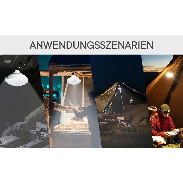 Ліхтарі для кемпінгу, 2 електричні кемпінгові ліхтарі, 2400 мАг, круглі бездротові акумуляторні світлодіодні вуличні ліхтарі, 2 шт.