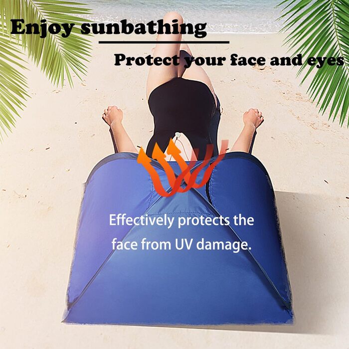 Розкладний намет Head, міні-пляжний намет із сонцезахисним тентом, автоматичний миттєвий намет, міні-парасолька, розкладний міні-пляжний намет для кемпінгу, пікніків та пляжу на свіжому повітрі