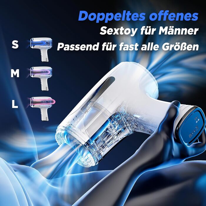 Електричний мастурбатор Dolamgel, з двома каналами, 4 режими поштовхів, 4 режими вібрації, APP-керування