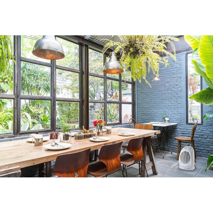 Фіксований вентилятор-обігрівач 2000 Вт, білий, з коливальною основою