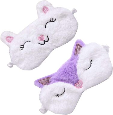 Маски для сну для дівчаток, милий тваринний дизайн, лисиця, альпака, м'які, плюшеві, захист очей для жінок, дівчаток, подорожі, со