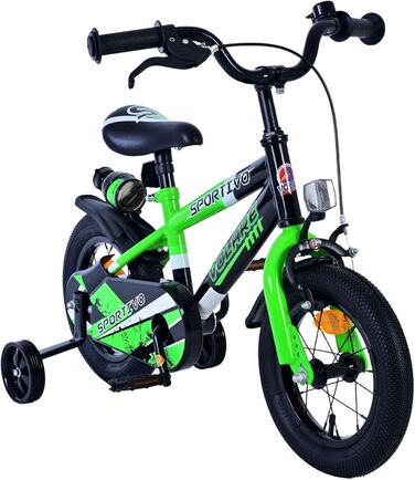 Дитячий велосипед Volare Sportivo для хлопчиків, 12 дюймів, зелено-чорний