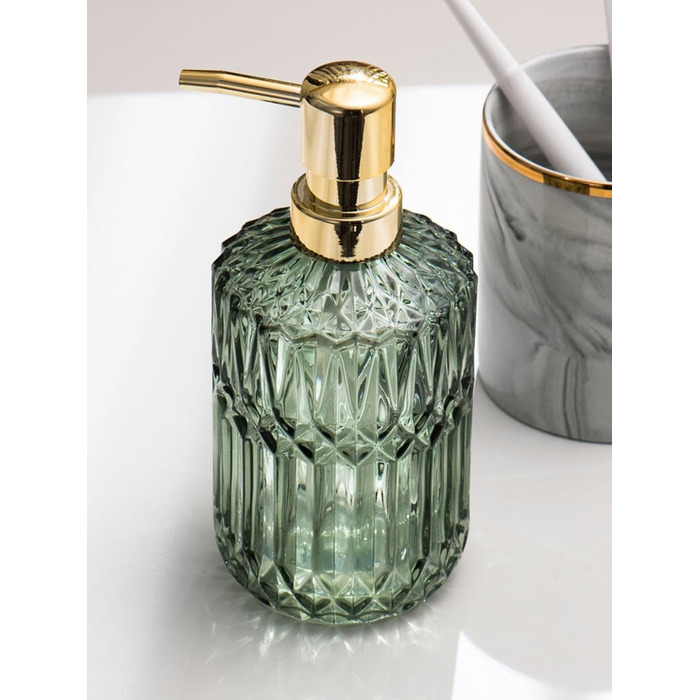 Дозатор для мила зі скла з рожевим золотом, пляшки для шампуню для наповнення, дозатор для мила скляний з насосом, дозатор зі скла