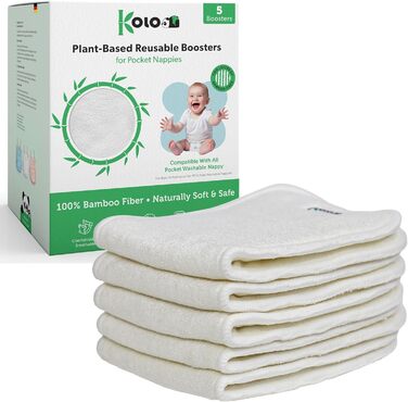 Набір з 5 вкладишів для підгузників, виготовлених з 100 бамбукових волокон, чотиришарові, можна прати. Антибактеріальні антиалерге
