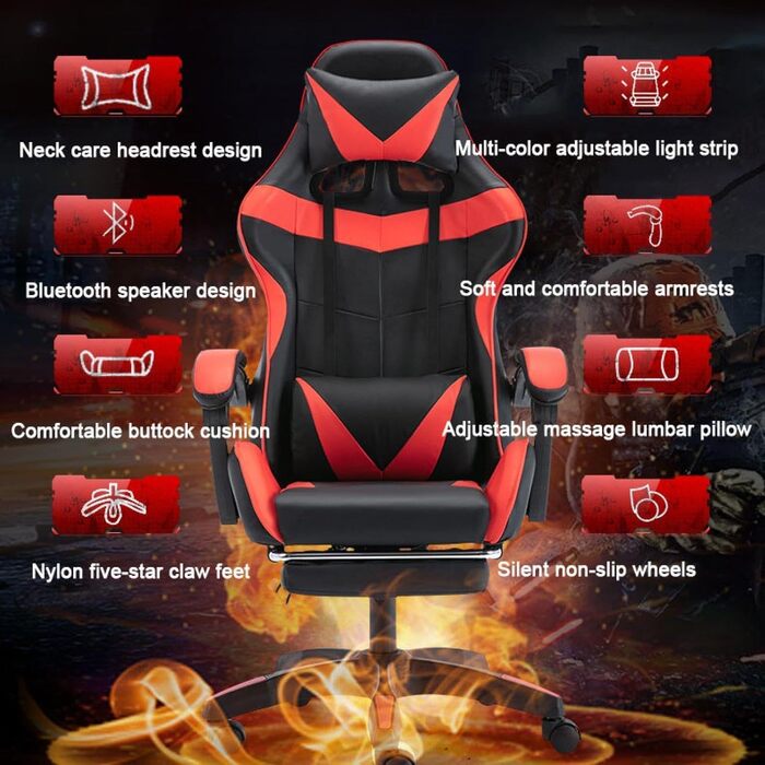 Ігрове крісло Комп&39ютерне крісло Крісло для домашнього офісу Інтернет-ігрове крісло Барне спортивне крісло-підйомник Чорний білий