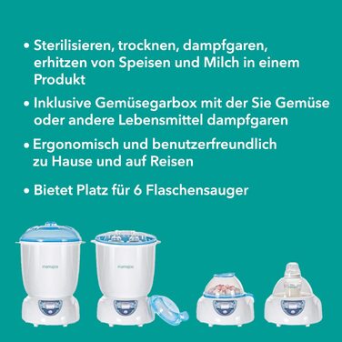 Підігрівач дитячих пляшечок Mamajoo з функцією випарника, стерилізатор 5в1 для пляшечок, стерилізатор і сушарка для пляшечок дитяч