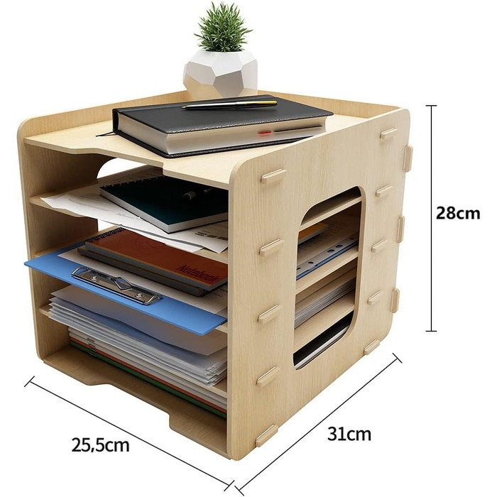 Лоток для документів PUNCIA A4, лоток для листів, 5 відділень, дерев&39яний настільний органайзер для файлів, лоток для паперу, система зберігання файлів, тримач для документів, папка для офісу, навчання, школи, офісу, 5-рівневий