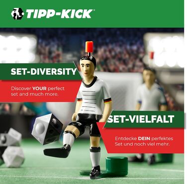 Набір TIPP-KICK для Суперкубка Франції 1 велике ігрове поле з бортами, 2 верхні кікери, 2 воротарі Тоні, 2 ворота, 2 м&39ячі, 1 годинник для перерви, 1 звуковий чіп, спортивна сумка Франція