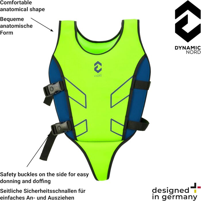 Дитячий рятувальний жилет преміум-класу - Розроблено в Німеччині - Засіб для плавання для дітей вагою 15-19 кг та 19-30 кг для безпечного плавання, засіб для рятування від сонця, жилет для тренувань з плавання. Зелений/Синій M 19-30 кг (приблизно 3-6 рокі
