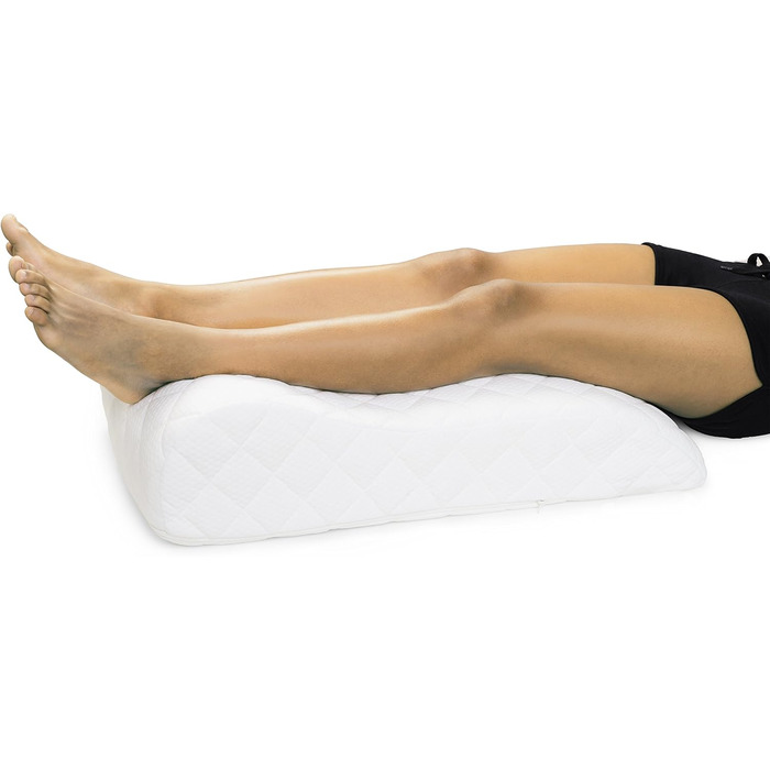 Улюблена 194489 Преміальна подушка для ніг з в&39язкоеластичним шаром (прошитована мікрофіброю подвійного в&39язання) приблизно 40 x 68 x 16,5 см, біла