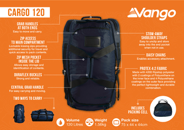 Сумка дорожня Vango Cargo 120 Moonlit Ocean (RUUCARGO0000001)
