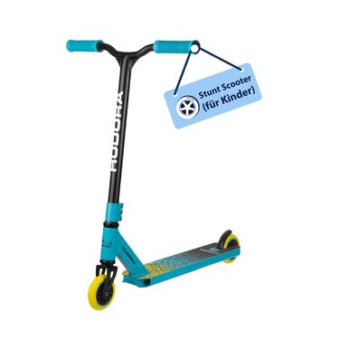 Трюковий самокат HUDORA Stuntscooter для дітей кермо 360, підшипники ABEC 9, міцний корпус, світло-блакитний, універсальний розмір