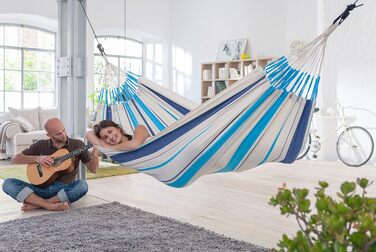 Класичний одномісний гамак з бавовни Single Aqua Blue