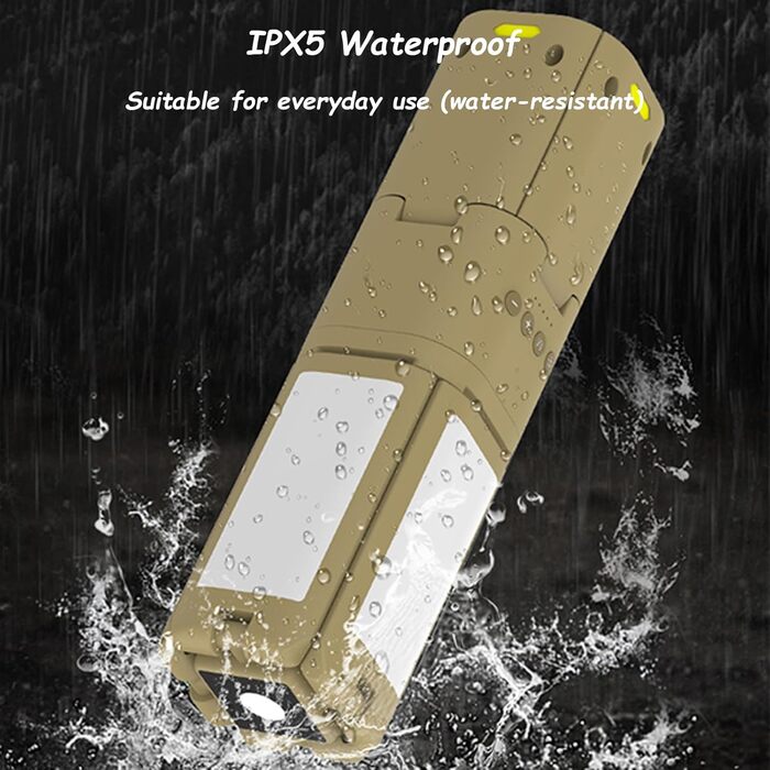 Телескопічний тримач для ліхтаря для кемпінгу з акумулятором, портативний магнітний ліхтар із зовнішнім акумулятором, водонепроникний, 3 режими аварійного освітлення для кемпінгу, надзвичайних ситуацій, риболовлі, походів тощо (військово-зелений)