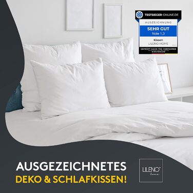 Набір з 2 подушок 40x60 см - внутрішня подушка, яку можна прати при 40C, підходить для алергіків - поліестерова набивка як диванна
