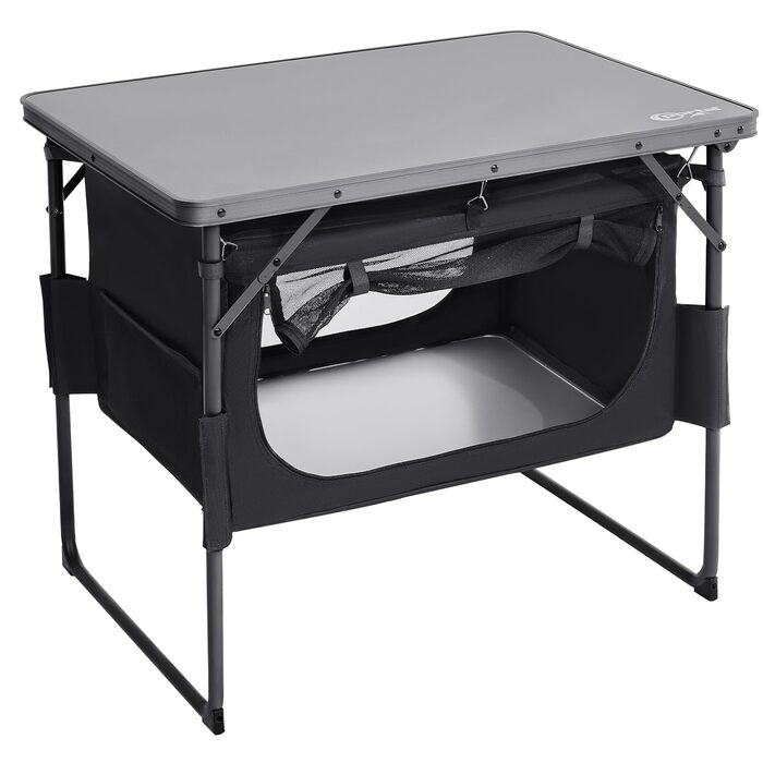 Портальний розкладний кемпінговий стіл з місцем для зберігання, розкладний обідній стіл, міні-садовий стіл, надлегкий для кемпінгу, використання на вулиці, балкону, саду