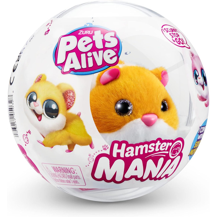 Від ZURU, Orange Hamster, Pet Nurture, Soft Toy, Real Alive, 20 Sounds Interactive, Electronic Pet, (Orange)