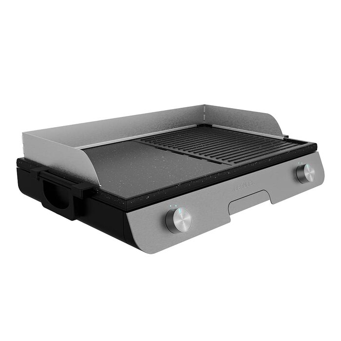 Електричний настільний гриль Cecotec PerfectRoast 3000 Inox 3000 Вт, комбінована поверхня з антипригарним покриттям, регульований термостат, піддон для збору жиру