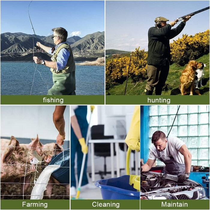 Штани для риболовлі, вейдерси, штани для ставка з нейлону 70D, композитного ПВХ, з нековзними гумовими чобітьми, водонепроникні штани, підходять для будівельних майданчиків, риболовлі, ферм, садів, розмір L 42/43, зелені