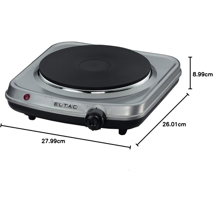 Чавунна конфорка, плавно регульована, захист від перегріву, 1500 Вт, 18 - 1