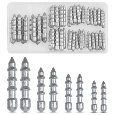 Набір рибальських цвяхів-вантажів, 60 предметів, цвяхи-вантажики для лову окуня, вставні грузила, черв&39яки, набір, рибальські цвяхи-вантажики для м&39яких пластикових приманок, Wacky Rig, ловля окуня