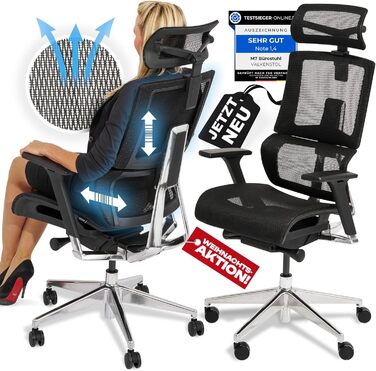 Ергономічне офісне крісло преміум-класу M7 з адаптивною поперековою опорою, ергономічне офісне крісло для домашнього офісу, сітчасте сидіння M7 (чорне)