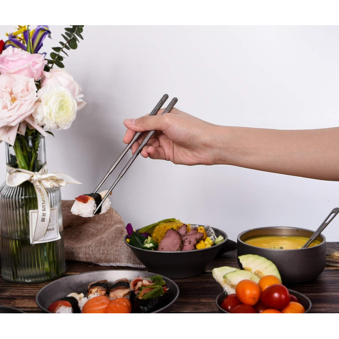 Безмежна подорож Складні телескопічні титанові палички для їжі Кемпінг Кемпінг Пікнік Складаний посуд Столові прибори Ti1004T