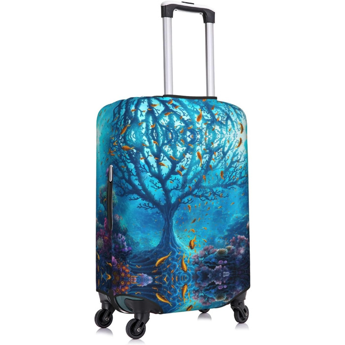 Чохол для валізи Морський світ, захисний еластичний чохол від подряпин та пилу для багажу, чорний, розмір 85