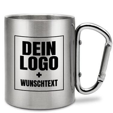 Персоналізована кружка з нержавіючої сталі з карабіном Ідея подарунка 330 мл Кружка Кемпінг Клуби Карнавал, кружка Марді Гра Кружка для клубу Марді Гра Персоналізована Срібна, блискуча