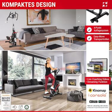 Кросс-степер HAMMER, поєднання крос-трейнера та степпера, тримач для планшета та смартфона, фітнес-додатки, максимальна вантажопідйомність 130 кг, 108 x 50 x 154 см