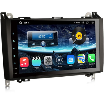 Автомобільний радіоприймач Erisin 9-дюймовий 8-ядерний 4 ГБ 64 ГБ Android 14 з Bluetooth та GPS-навігацією для Mercedes A-класу W169 B-класу W245 Sprinter Viano W639 Vito VW Crafter CarPlay Android Auto DSP DAB WiFi RDS FM SWC