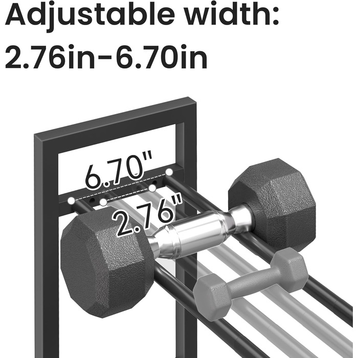 Регульована трирівнева стійка для штанг Pickpiff підставка для зберігання штанг, гирь та іншого компактний органайзер для домашнього спортзалу вантажопідйомність 170 кг