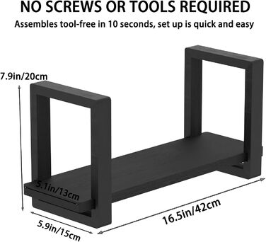 Регульована настільна книжкова полиця, настільні полиці, дерев&39яна підставка для полиць, органайзер для зберігання, розширювана полиця для дисплея, настільна полиця для домашнього офісу, школи (чорна)