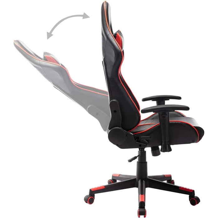 Ігрове крісло чорно-червоне зі штучної шкіри