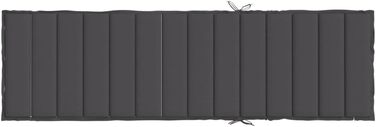 Подушка для шезлонгів CIADAZ Melange Anthracite 200x50x4 см Тканина, Подушка для шезлонга, Подушка для лави, Подушка для стільця для високих стільців, Подушки для шезлонгів - 4002497