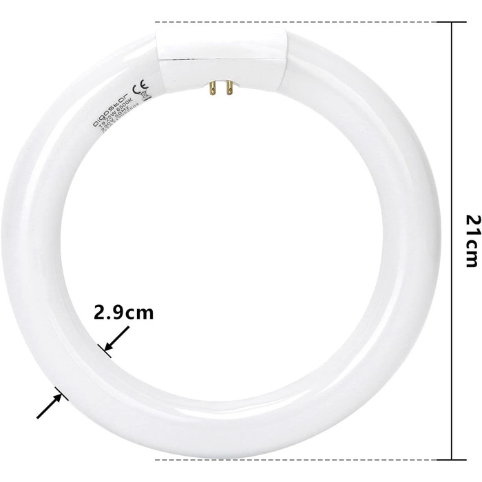Люмінесцентна трубка Круглі круглі неонові трубки Лампа T9 21см 22Вт холодний білий 6500K 1200lm G10Q базовий цоколь Яскрава люмінесцентна трубка для кільцевої лампи.