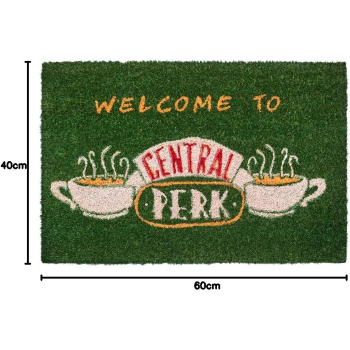 Килимок Grupo Erik Coconut Mat Friends Central Perk - Килимок для вловлювання бруду 40x60 см - Веселий килимок - Килимок для дверей для приміщень 40 x 60 см (прямокутний) Central Perk