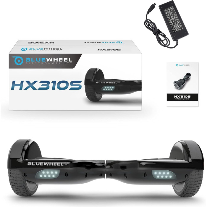Преміум-говерборд HX310s – електричний ховерборд з LED-підсвічуванням, Bluetooth-динаміком, потужним подвійним двигуном, сумісний з додатком HX Hoverboard, для дітей та дорослих, німецький бренд Carbon, 6,5 дюйма