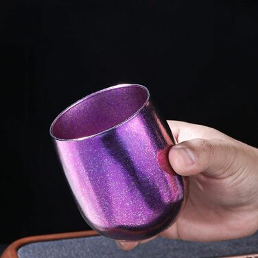 Титанова чашка для пиття з подвійними стінками, ізольована, місткістю 240 мл, для кемпінгу, пікніків та домашнього використання, рожева, жовта, зелена, синя, фіолетова