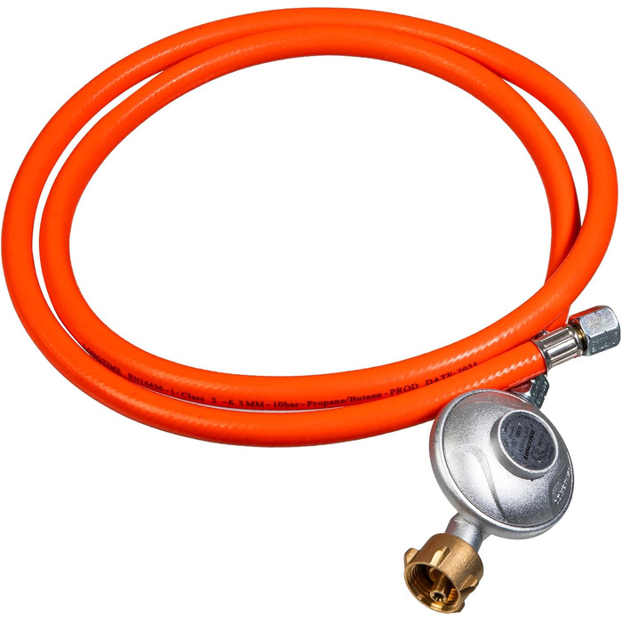 Газова кемпінгова плита з нержавіючої сталі потужністю 5,5 кВт, п&39єзоелектророзпалювання, датчик полум&39я, газовий шланг 150 см, регулятор тиску 50 мбар, емальована підставка для каструль (1 конфорка) Газова плита з 1 конфоркою