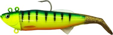 Морська блешня Norway UV Shad - м&39яка пластикова рибка джиг-головка - блешня для тріски - 20 см / 300 г та 26 см / 440 г Fluo Firetiger 3D - 26 см / 420 г