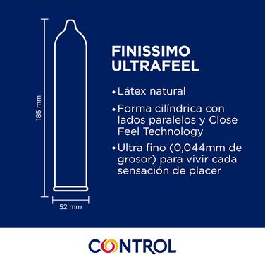Презервативи Control Ultrafeel. Набір з 10 ультратонких презервативів, максимальна чутливість, змащені, безпечніший секс. Насолоджуйтесь ідеально підібраними презервативами для безпечних стосунків.