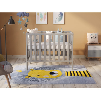 Дитяче ліжечко/спальне місце Love For Sleep 100x50 см з пінопластовим матрацом сірого кольору Paris Дитяче ліжко Baby Bed Wood - Дитяче ліжко Дитяче ліжко, Ліжечко-трансформер, дитяче ліжко сірого кольору Без шухляди