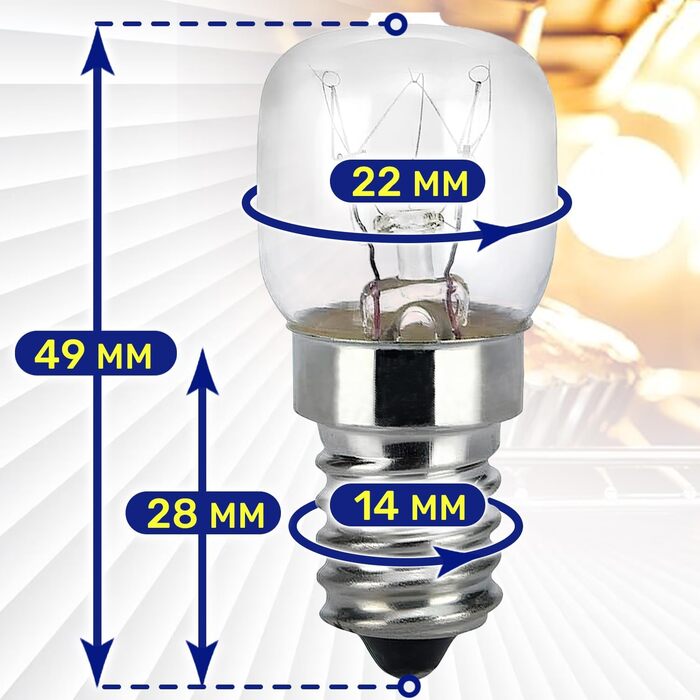 Лампочка E14 для духовки 230/240V 25W 300С з оригінальним кодом 00032196 032196 82461076 для Bosch для Smeg - MONTERAL 2 шт.