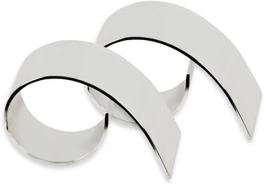 Набір з 2 кілець для серветок Volute, елегантні посріблені, стійкі до потемніння, довжина 6 см, діаметр 3,5 см, прикраса столу для весілля