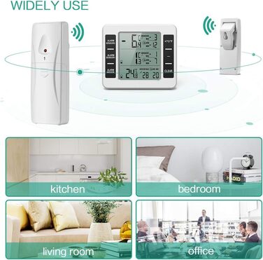 Термометр для холодильника MAGT, термометр для морозильної камери зі звуковою сигналізацією, цифровий, бездротовий, з сенсорним дисплеєм, 2 шт. и, мін/макс для дому, відновлення