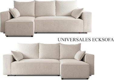 Кутовий диван з функцією сну Tobi 246x145 см - Диван - Диван з ящиком для зберігання - Кутовий диван - L-подібний - Диван-ліжко - Диван-ліжко з ящиком для зберігання - Універсальний (Centaur 01 Бежевий)