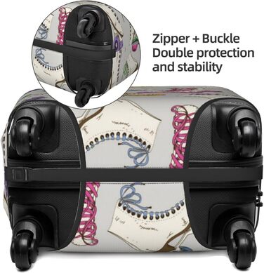 Чохол для валізи TOMPPY в ретро-стилі з яскравим принтом, еластичний, водостійкий, захищає від подряпин, підходить для валіз розміром 45,7-81,3 см, чорний, розмір M