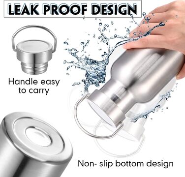 Спортивна пляшка для води Mimorou з нержавіючої сталі, з подвійними стінками, ізольована, багаторазова, вакуумна металева пляшка д