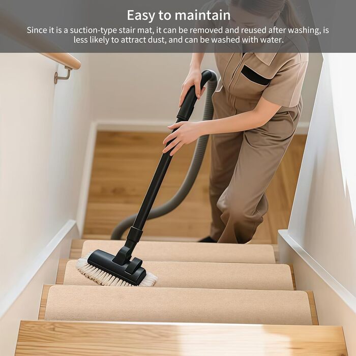 Килимки для сходів, 15 шт. , самоклеючі килимки для сходів з масиву дерева, плитки, мармуру, протиковзкий килимок для сходів, звукопоглинальний, прямокутний килимок для сходів 70x22 см (бежевий)